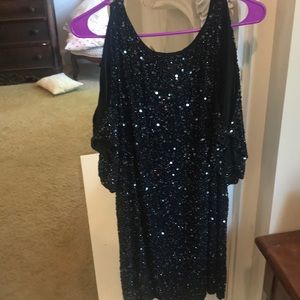 Black sequin cocktail dress